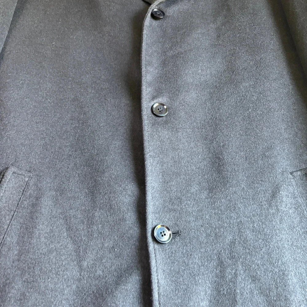 Ermenegildo Zegna Mens Wool Silk Car Coat Luxury Minimalist Fits XL Navy/Gray